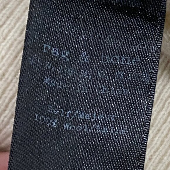 Rag & Bone Womens 100% Wool Blend Two-Tone Sweater XS charcoal gray Cream preppy - Picture 6 of 10